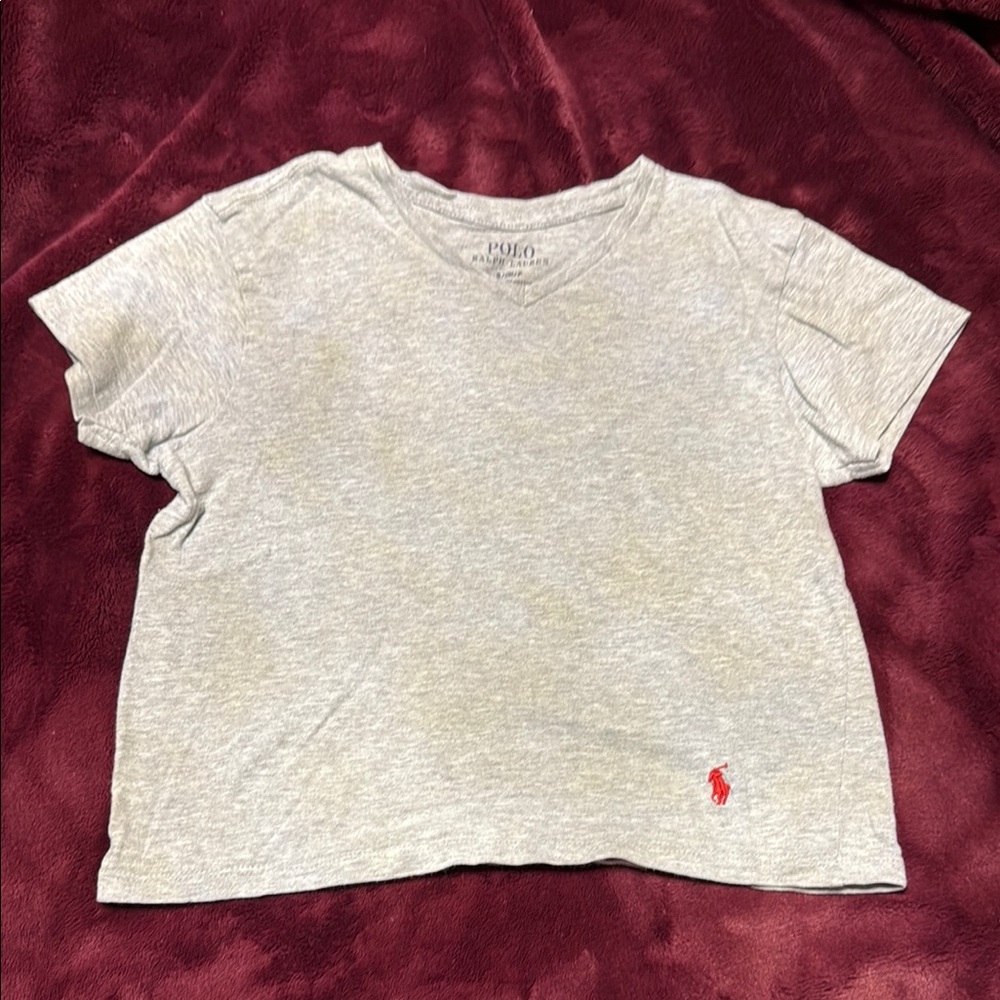 Polo by Ralph Lauren Gray Short Sleeve Tee with Red Logo